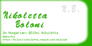 nikoletta boloni business card